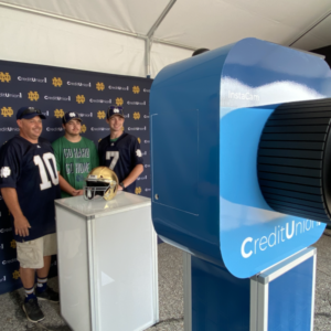 Selfie hashtag photo booth